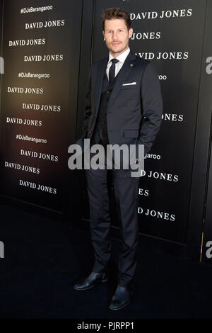 David Jones Ambassador Jason Dundas poses for photographs during celebrations for the opening of  a new signature ‘boutique’ store in Barangaroo South in Sydney. Stock Photo