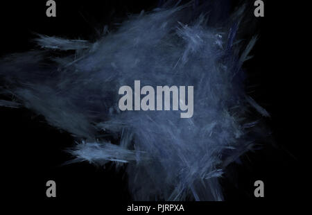 Abstract colorful blue fractal pattern on black background. Fantasy fractal texture. Digital art. 3D rendering. Computer generated image Stock Photo