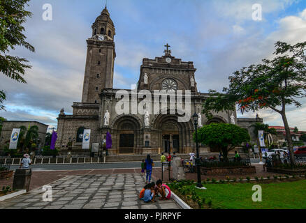 Manila, Philippines - Dec 21, 2015. Manila Cathedral at Intramuros District. The cathedral was officially established in 1571. Stock Photo