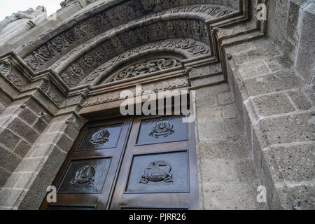 Manila, Philippines - Dec 21, 2015. Manila Cathedral at Intramuros District. The cathedral was officially established in 1571. Stock Photo