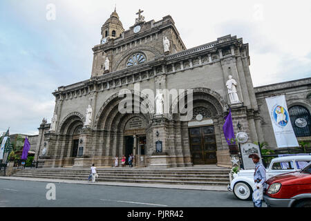 Manila, Philippines - Dec 21, 2015. Manila Cathedral at Intramuros District. The cathedral was officially established in 1571. Stock Photo