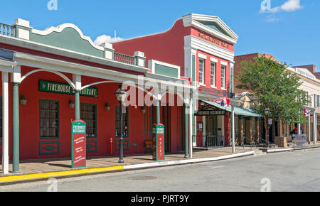 California, Old Sacramento, The Firehouse Restaurant, building circa mid 1800s, a restaurant since 1960 Stock Photo