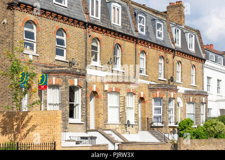 Terraced houses, Old Devonshire Road, Balham London Borough of Wandsworth, Greater London England, United Kingdom Stock Photo