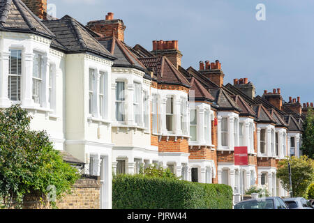 Terraced houses, Laitwood Road, Balham London Borough of Wandsworth, Greater London England, United Kingdom Stock Photo