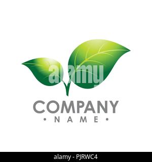 vector logo concept illustration. Leafs logo. Abstract sign. Vector logo template. Design element. Stock Vector