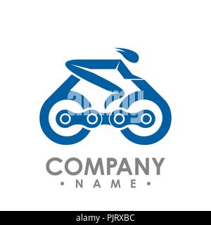 Bike and chain outline vector illustration. Bike race icon isolated. Bike rescuer logo symbol. Bike logo for bicycle design Stock Vector