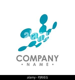 Logotype icon dna, molecule, atom, neuron. Vector template Logo for medicine, science, technology, chemistry, biotechnology Stock Vector