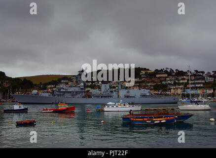 Uk England Devon Dartmouth Hms Kent Type 23 Royal Navy Frigate On