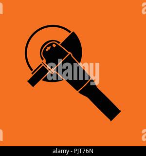 Grinder icon. Orange background with black. Vector illustration. Stock Vector