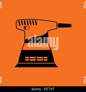 Grinder icon. Orange background with black. Vector illustration. Stock Vector