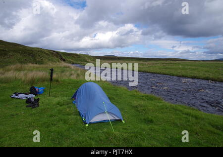 wild camping. John o' groats (Duncansby head) to lands end. End to end trail. Caithness. Highlands. Scotland. UK Stock Photo