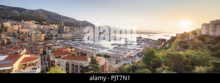 Monaco from above at sunrise on sunny summer day Stock Photo