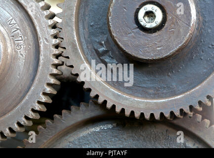 Gears of an old machine in the Technical Museum in Magdeburg Stock Photo