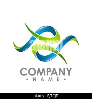 3D abstract logo resembling letters P and S, letter p 3d logo style, letter v 3d style logo, It logo concept Stock Vector