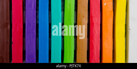 close up of plasticine in different colors Stock Photo