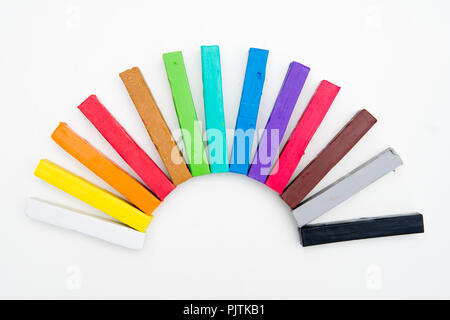 plasticine colorful sticks isolated over white background Stock Photo