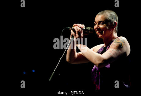 Irish singer-songwriter Sinéad O'Connor in concert in Brussels (Belgium, 12/04/2012) Stock Photo