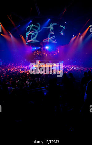 Eurodance band Snap at the Back To The 90's event in the Sportpaleis of Antwerp (Belgium, 04/04/2010) Stock Photo