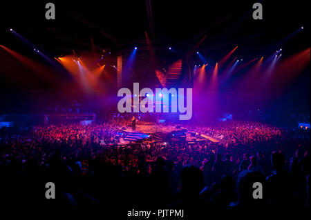 Eurodance band Snap at the Back To The 90's event in the Sportpaleis of Antwerp (Belgium, 04/04/2010) Stock Photo