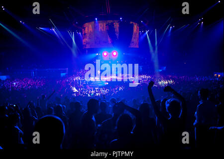 Eurodance band Snap at the Back To The 90's event in the Sportpaleis of Antwerp (Belgium, 04/04/2010) Stock Photo