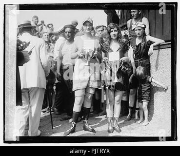 Bathing beach beauty contest, 1920, Eliz. Margaret Williams, Eliz. Roache Stock Photo