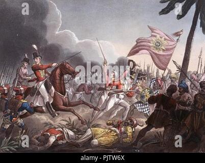 Battle of Assaye 23 September 1803 engraved by J.C. Stadler published by Thomas Tegg 1st April 1818. Stock Photo