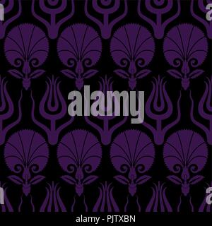 Ottoman carnation and tulip textile design Stock Vector