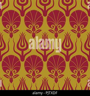 Ottoman carnation and tulip textile design Stock Vector