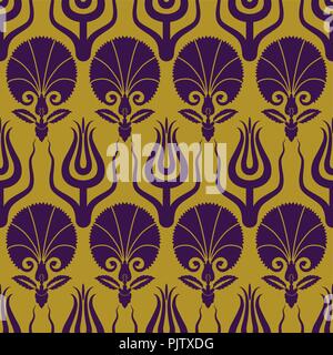 Ottoman carnation and tulip textile design Stock Vector