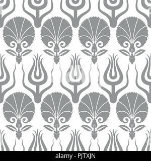 Ottoman carnation and tulip textile design Stock Vector