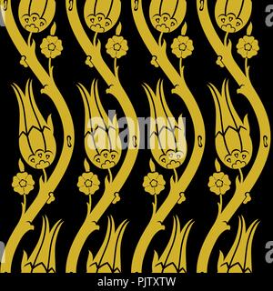Ottoman carnation and tulip textile design Stock Vector