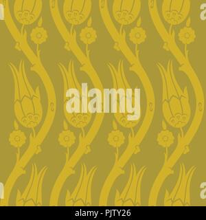 Ottoman carnation and tulip textile design Stock Vector