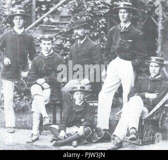 Bedford Modern School - first sortie to Henley in 1882. Stock Photo