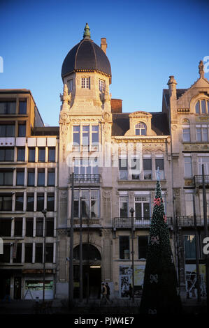 The old facades of the Antwerp Zoo on the Astrid square (Belgium, 02/01/2008) Stock Photo