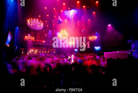 Ambiance impressions of the Club Industria nightclub in Antwerp (Belgium, 23/12/2012) Stock Photo