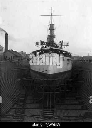 Battleship USS IOWA in drydock Washington ca 1900 (HESTER 581). Stock Photo