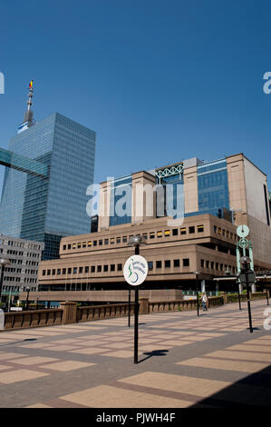 The Brussels-North railway station and Belgacom towers in Brussels (Belgium, 01/05/2011) Stock Photo