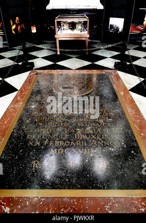 The grave of prince Filips Willem van Oranje in the St-Sulpitius church in Diest (Belgium, 02/09/2010) Stock Photo