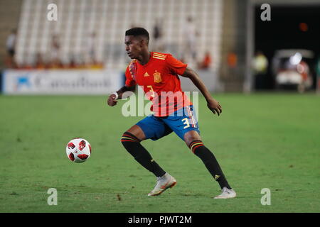 Cordoba, Spain. 6th Sep, 2018. Junior Firpo (ESP) Football/Soccer : UEFA Under 21 Championship qualifying round match between U21 Spain 3-0 U21 Albania at the Estadio El Arcangel in Cordoba, Spain . Credit: Mutsu Kawamori/AFLO/Alamy Live News Stock Photo