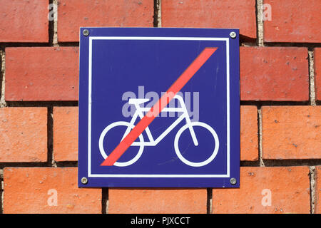 Shield bicycle parking prohibited Stock Photo