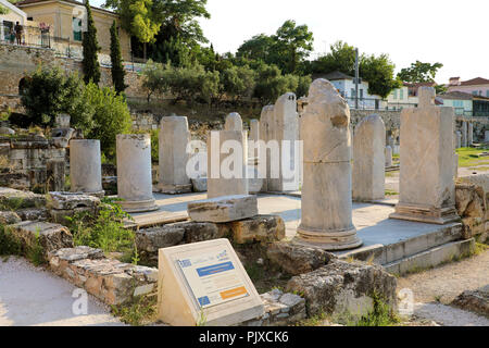 ATHENS, GREECE - JULY 18, 2018: Remains of the Roman Agora, Athens, Greece Stock Photo