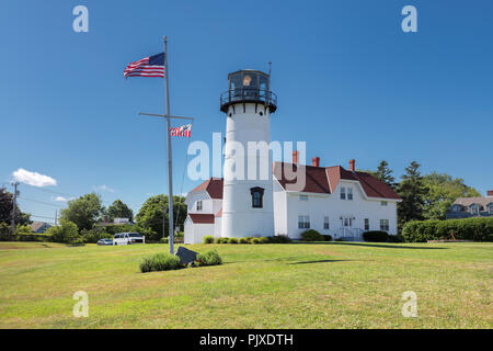 Chatham Lighthouse in Cape Cod beach Stock Photo