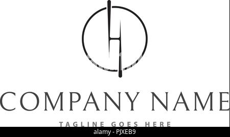 Abstract H letter in sphere vector logo image Stock Vector