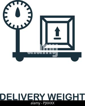 Delivery Weight icon. Monochrome style design from logistics delivery collection. UI. Pixel perfect simple pictogram delivery weight icon. Web design, Stock Vector