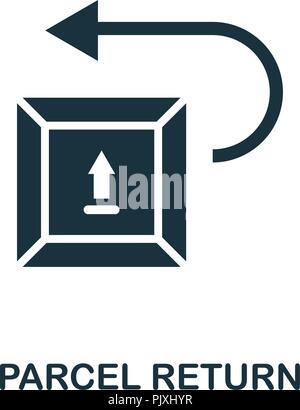 Parcel Return icon. Monochrome style design from logistics delivery collection. UI. Pixel perfect simple pictogram parcel return icon. Web design, app Stock Vector