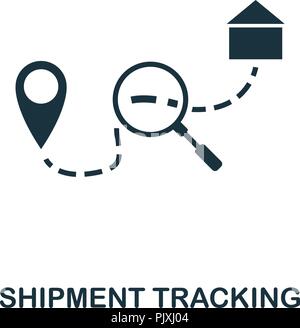 Shipment Tracking icon. Monochrome style design from logistics delivery collection. UI. Pixel perfect simple pictogram shipment tracking icon. Web des Stock Vector