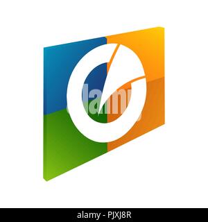 Abstract flat circles vector with colorful windows square background Stock Vector