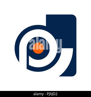 CP letter Initial alphabet Logo design Template element. Abstract CP letter logo with square background shape Stock Vector