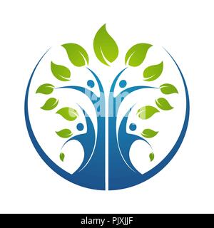 family tree symbol icon logo design template illustration Stock Vector