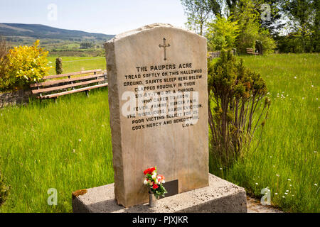 Ireland, Co Leitrim, Manorhamilton, Famine Graveyard, Pauper’s Acre memorial stone Stock Photo